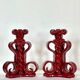 Bougeoirs en barbotine Art Deco