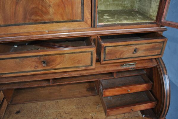 Bureau à cylindre d'époque Louis XVI directoire époque fin XVIIIème en acajou