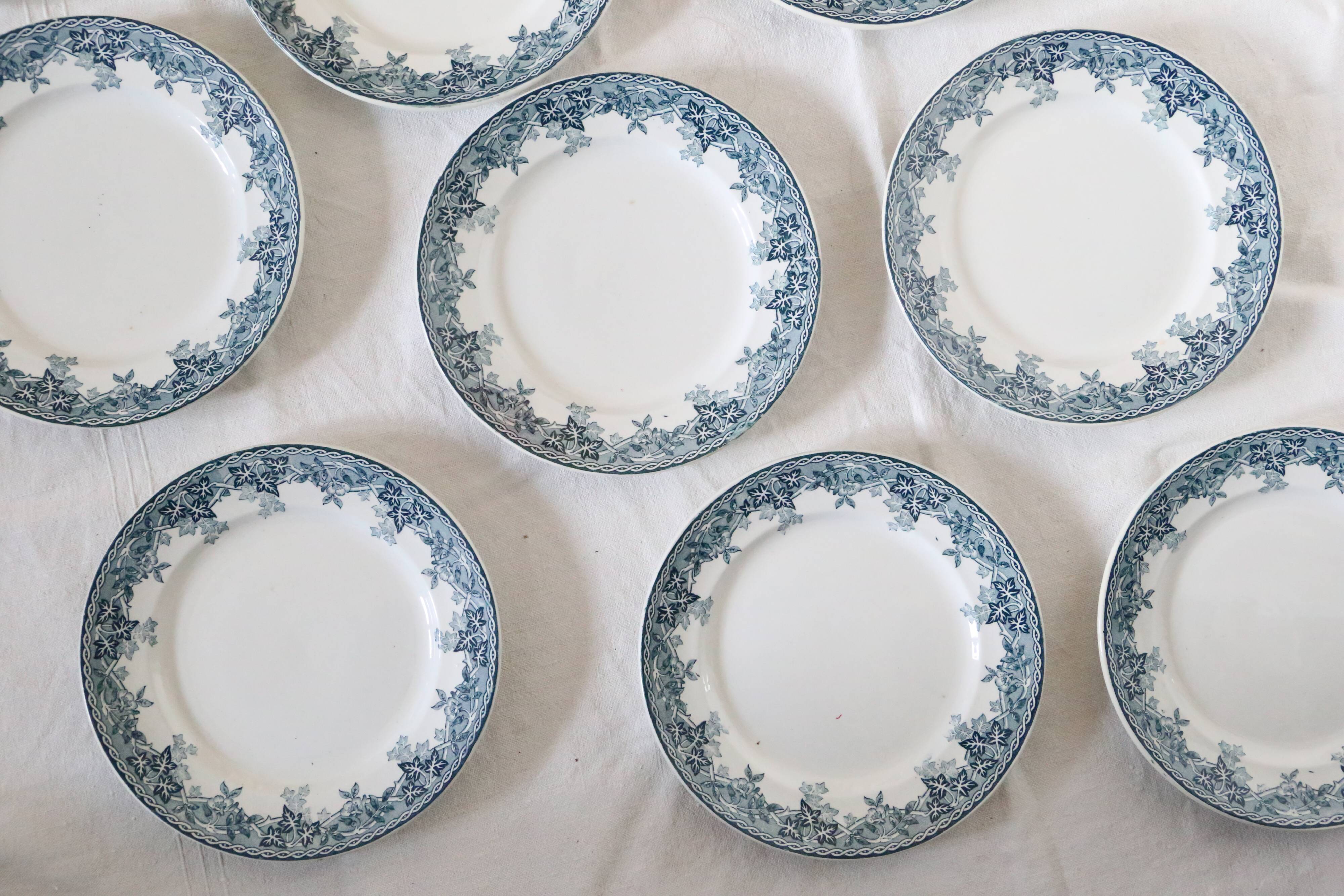 Dessert plates x9, iron earth, Estival model by Saint Amand