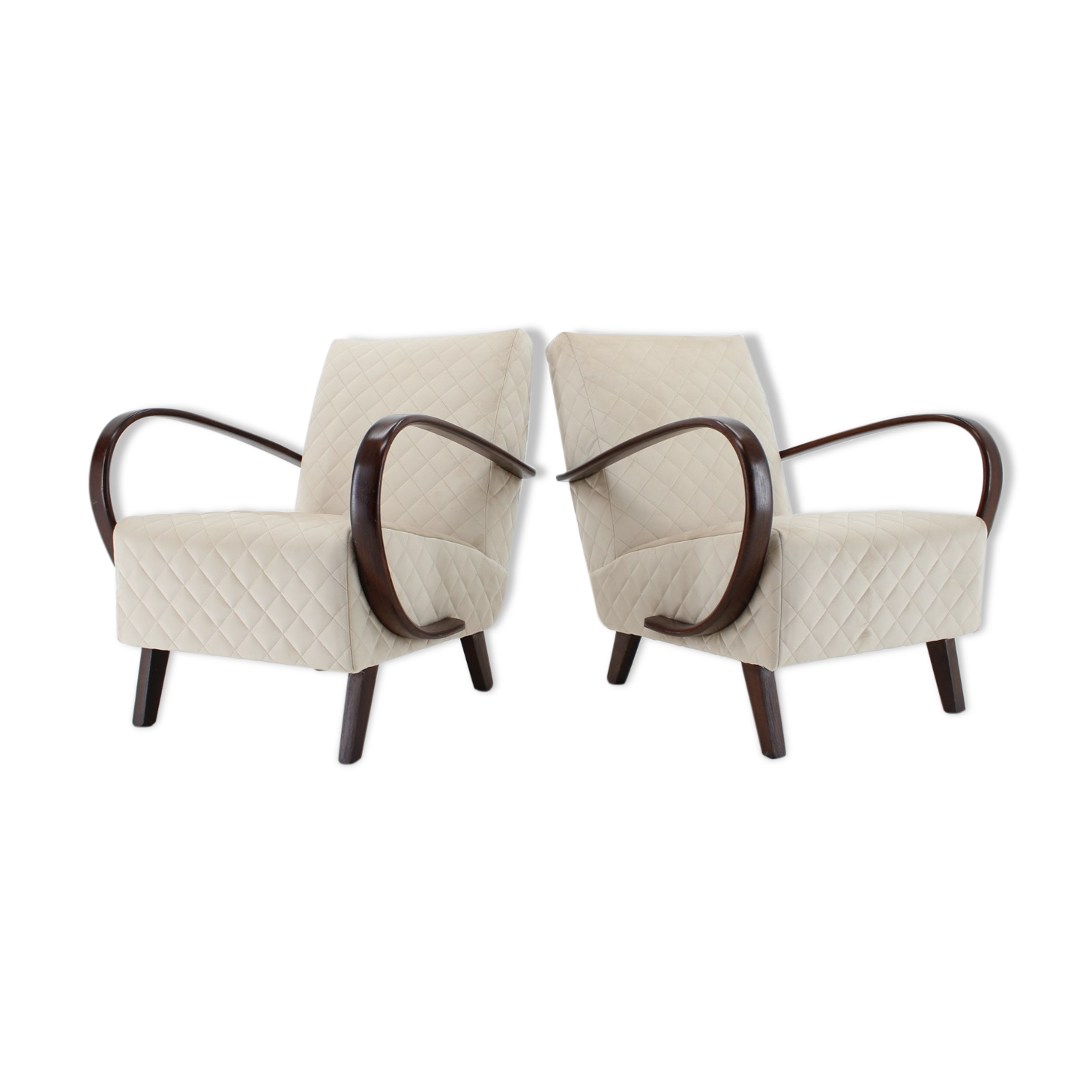1950s Jindrich Halabala Set of Two Armchairs, Czechoslovakia