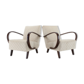 Ensemble de deux fauteuils Tchécoslovaquie années 1950 Jindrich Halabala
