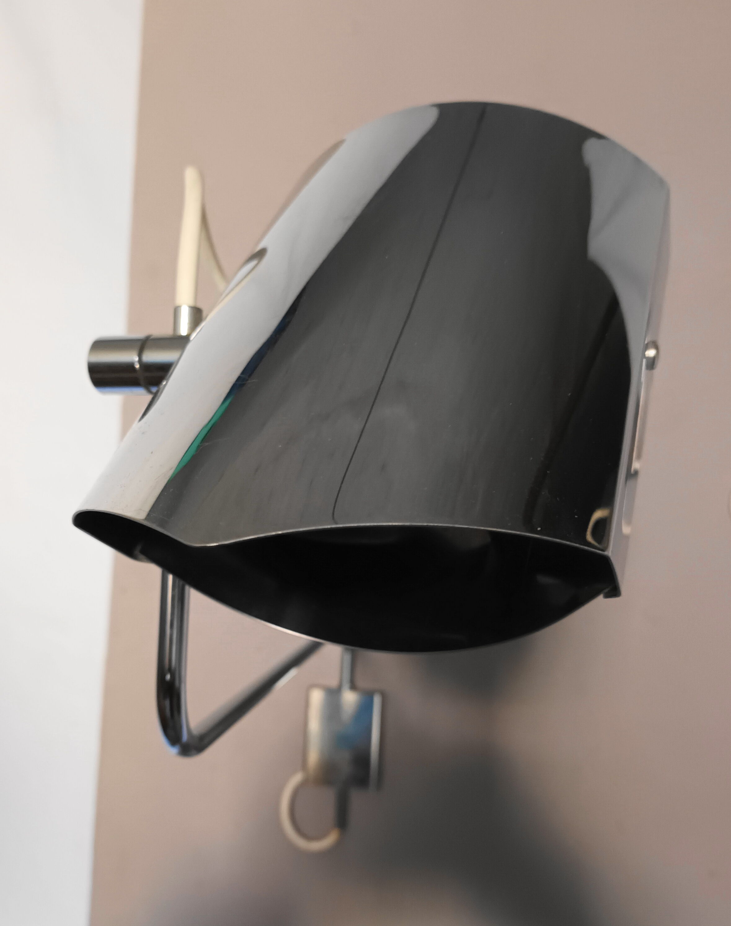 Pair of large chrome wall lamps from the 70s