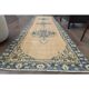 Vintage Turkish Oushak Handmade Wool Orange Runner Rug 81x333