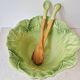 Large salad bowl in earthenware "Cabbage" 1970s - Vintage