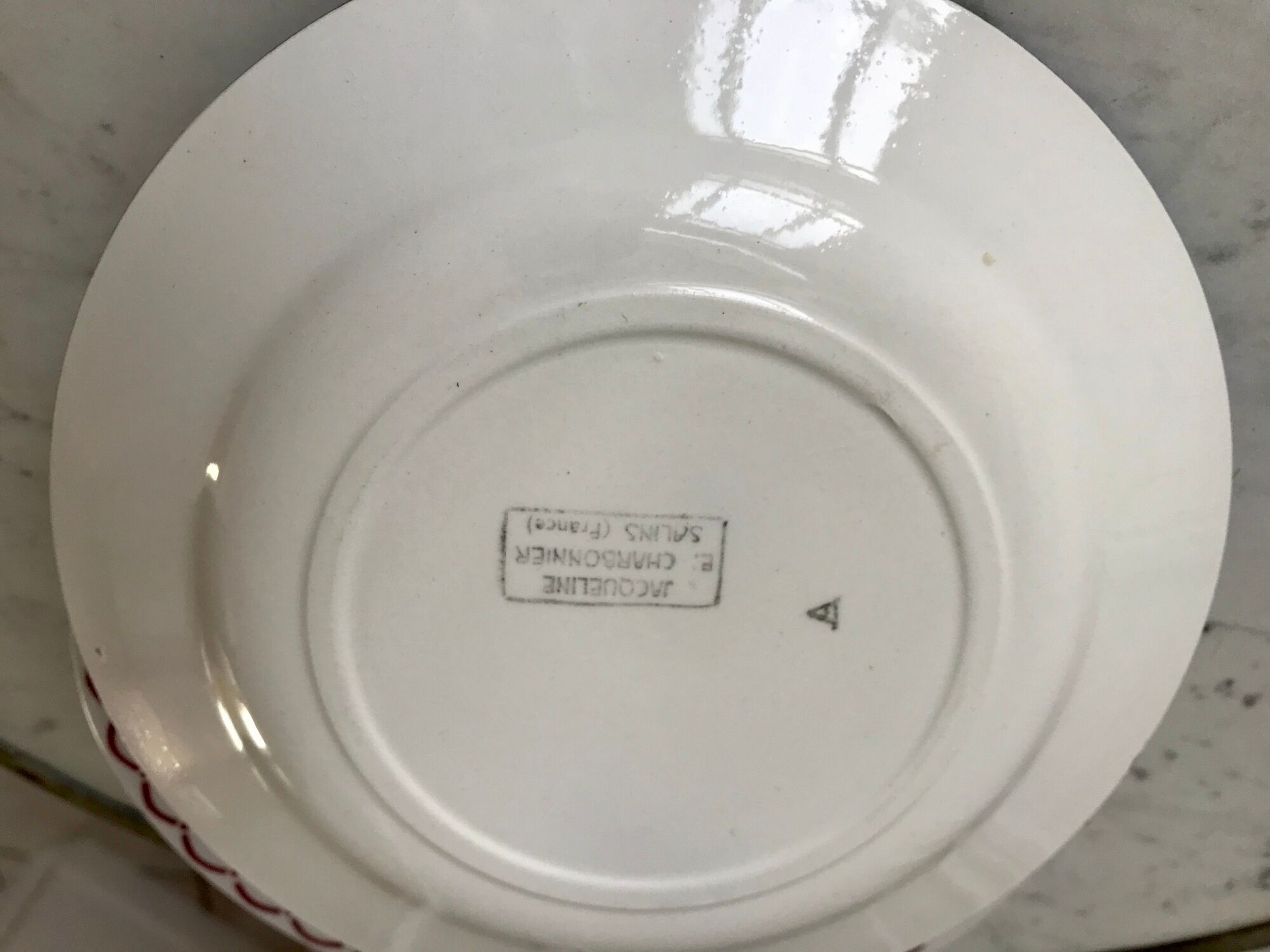Set of 6 mismatched dessert plates Digoin, Badonviller Salins (Jacqueline) 30s-40s