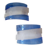 Pair of post-modernist wall lights in blown glass - Murano - vintage