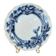 Antique English plate BWM & Co – Rose & Ivy pattern – registered 1868 – blue and black decoration.