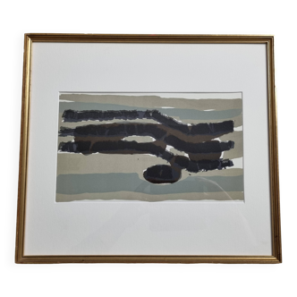 Abstract Lithograph after Raoul Ubac - 1966 - Framed under Glass - 33 x 37 cm