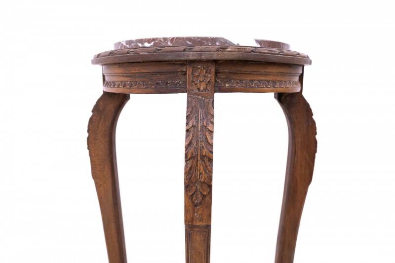 Table/flower stand with marble top, France, circa 1920.