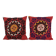 Set of 2 vintage embroidered cushion covers 56x58 cm