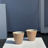 Set of 2 cups Indonesian ceramic (matte brown)