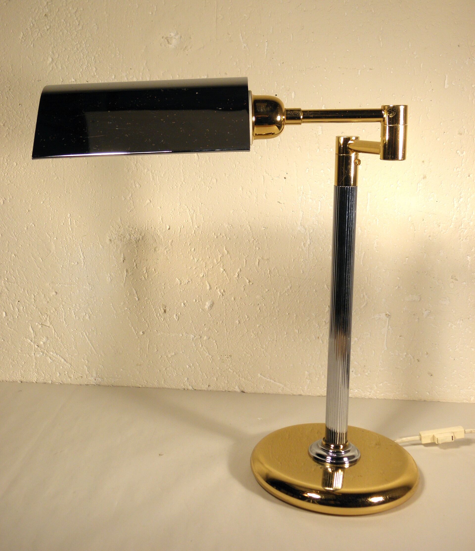 Desk lamp chrome and gold