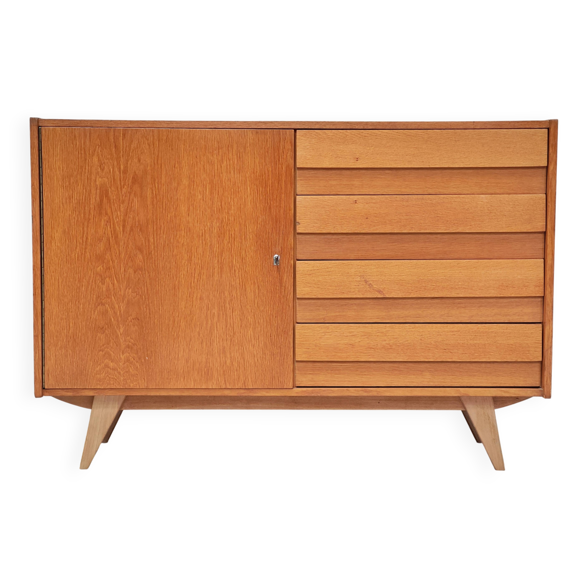 Sideboard U 458 light oak Jiri Jiroutek for Interier Praha 1960