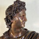 Bronze patina bust medal, Apollo of the Belvedere, bronzier Luppens, 19th century