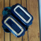 Vintage ceramic aperitif tray of vallauris blue