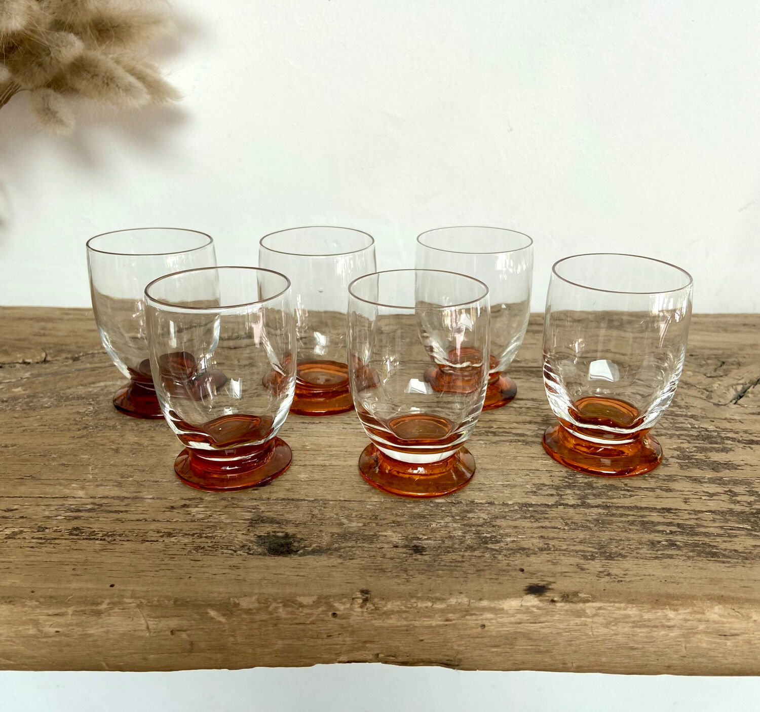 6 vintage liquor glasses