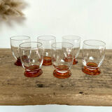 6 vintage liquor glasses