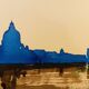 Signed watercolour painting in two colours "Twilight over Venice"