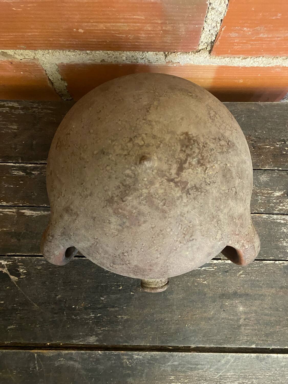 Ancient Glazed Stoneware Cruché with Double Handle, 19th Century Vintage