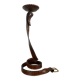 Vintage brutalist wrought iron snake candle holder