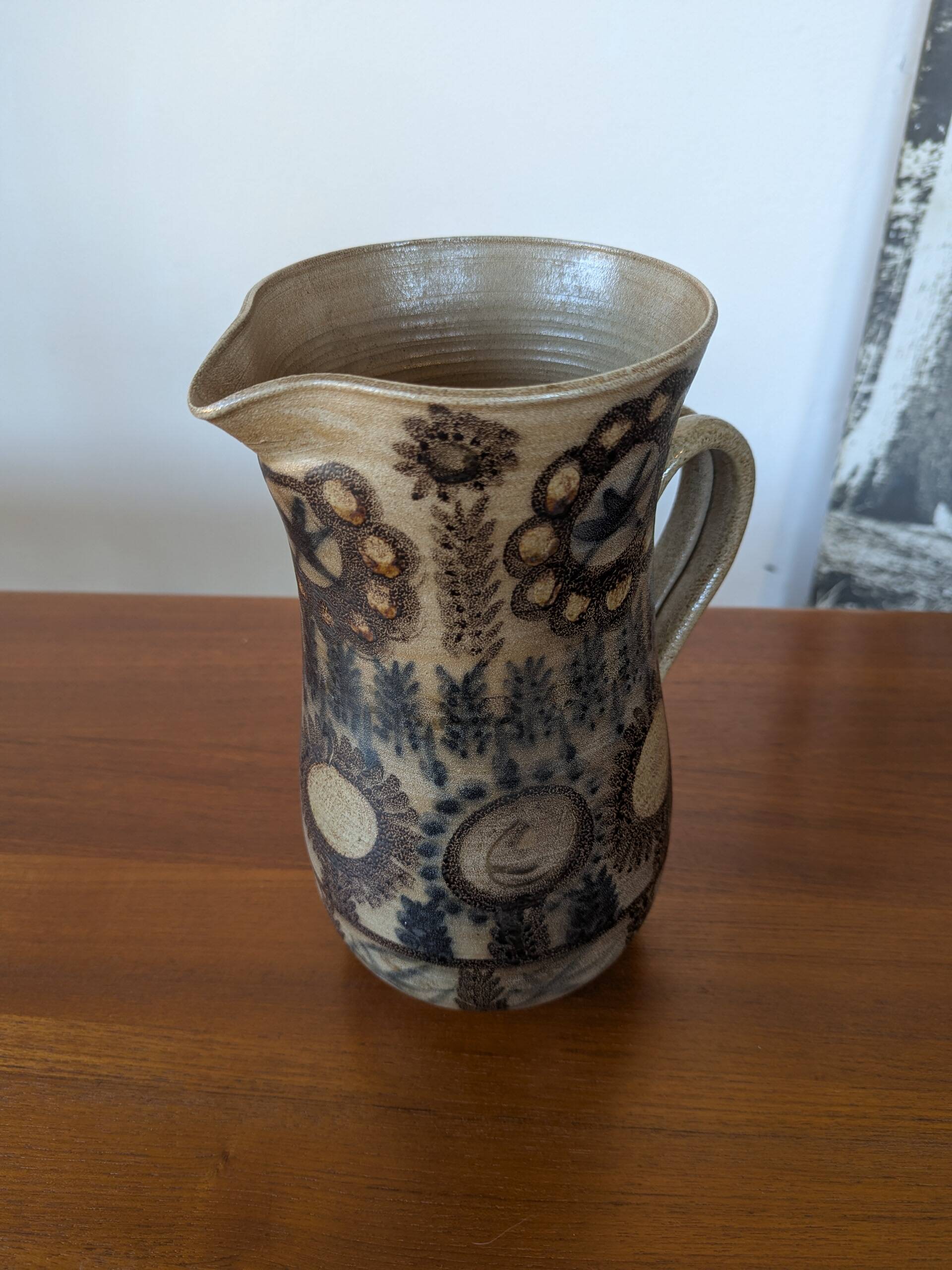 Large glazed stoneware pitcher by J.C. Courjault Kéraluc