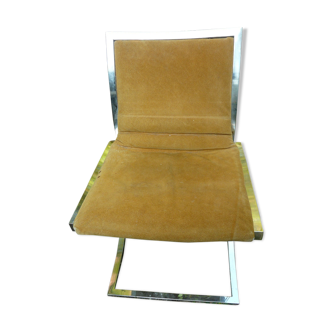 Leather and metal office chair