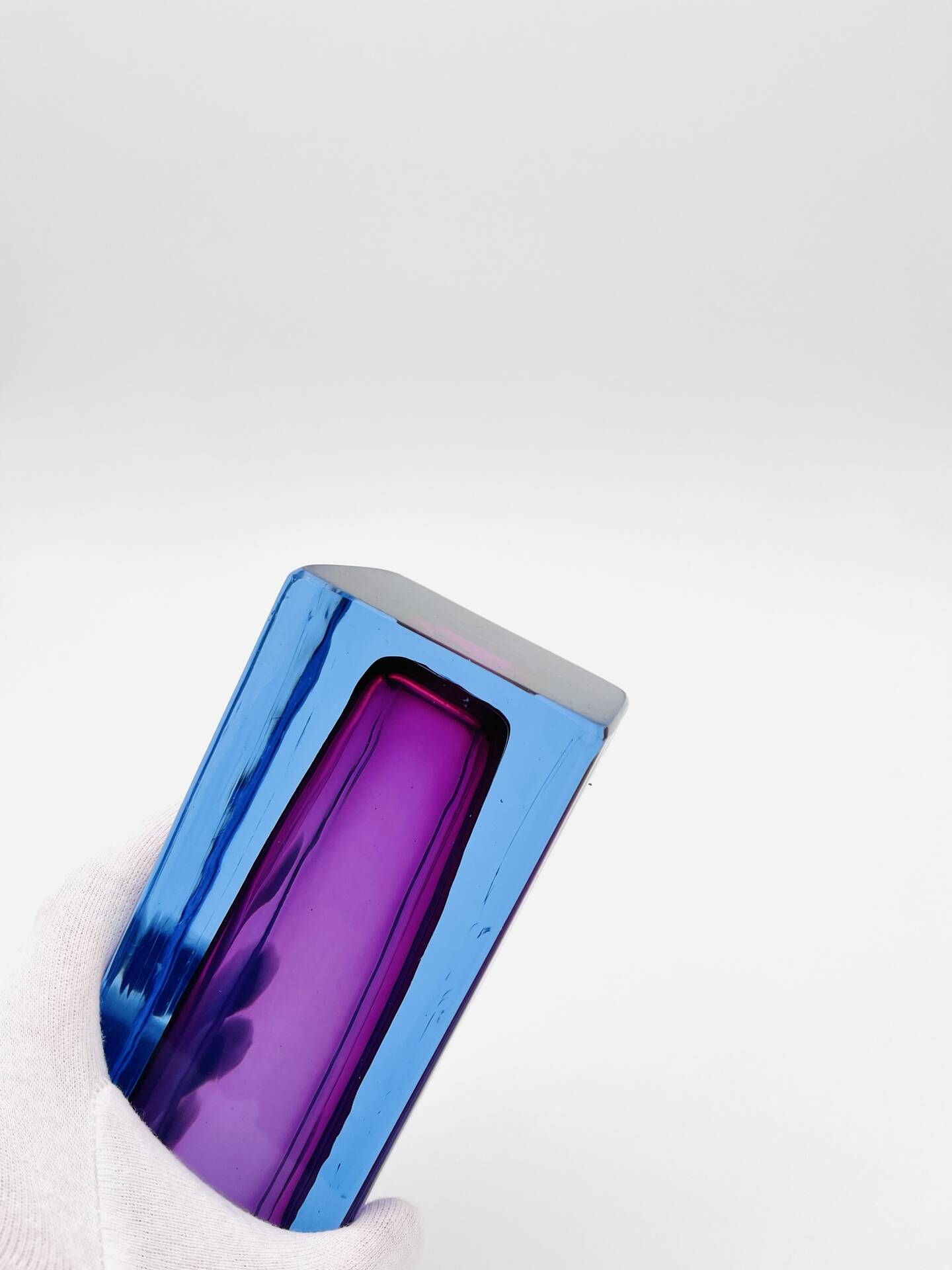 Murano Sommerso Vase Blue Purple Mandruzzato 20th Century - 27cm 3kg