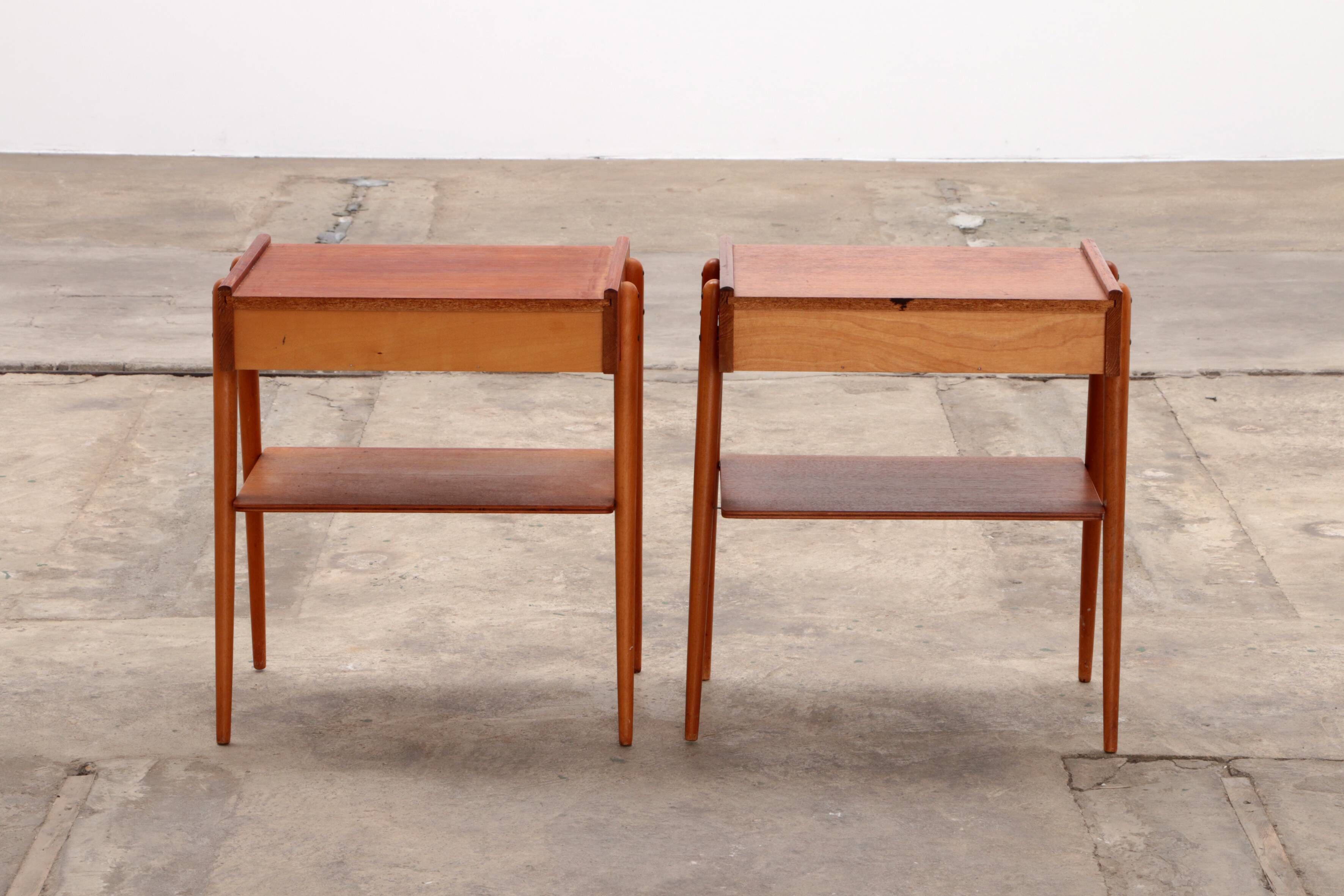 A set of teak bedside tables AB Carlstrom and Sweden from the 1960s