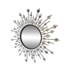 Sun mirror iron beveled mirror and diamond cabochons