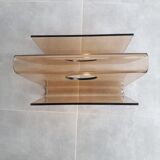 Newspaper holder, Lucite, 70s