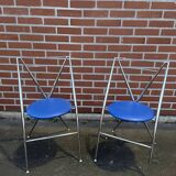 2 Hiroyuki Yamakado chrome folding chairs