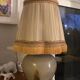 Grey glazed ceramic lamp with gold leaf by Louis Drimmer.