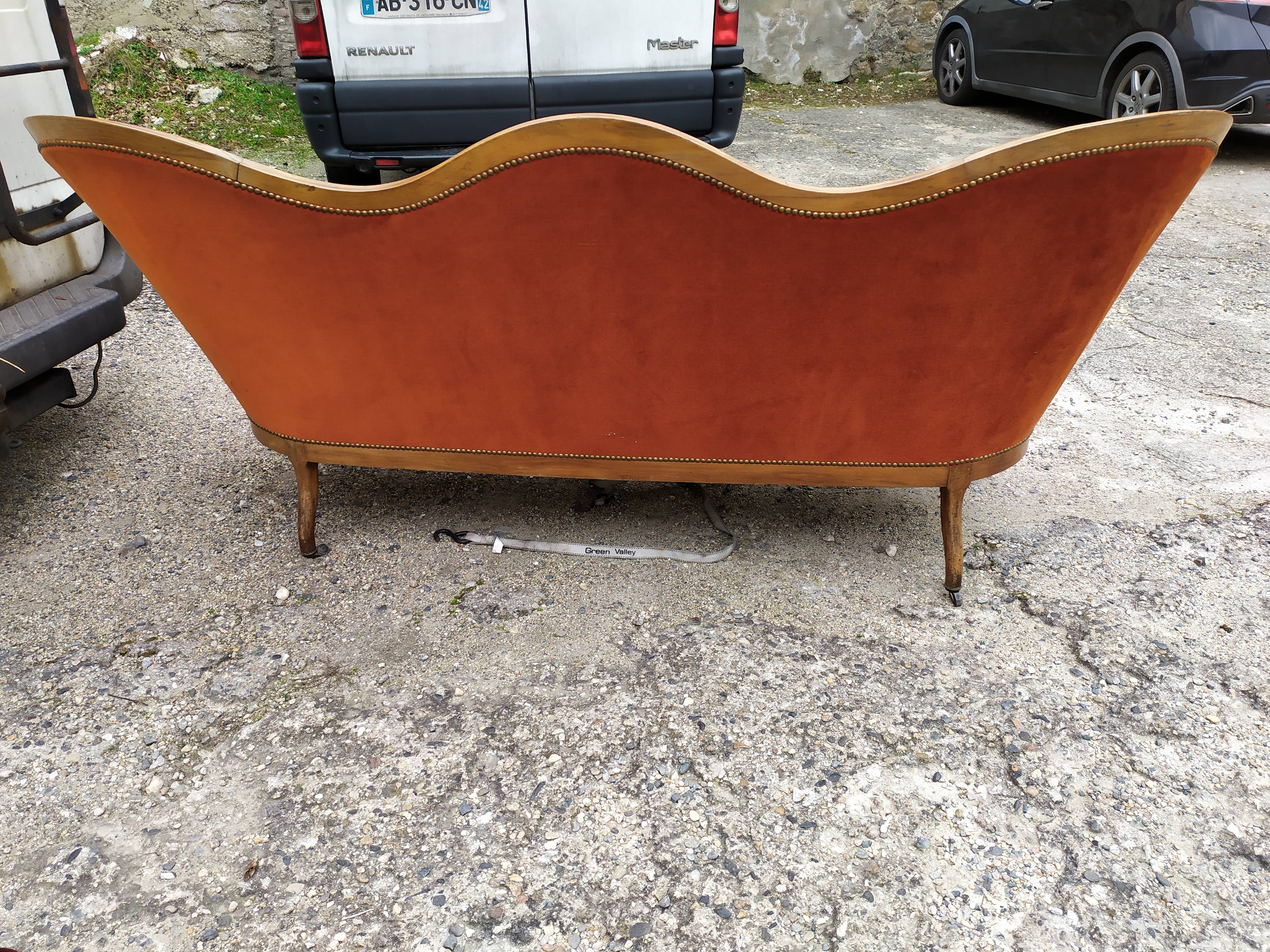 Louis Philippe style velvet bench
