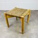 Tabouret paille tressé bois brut