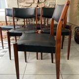 Set of 6 scandinavian chairs skaï black