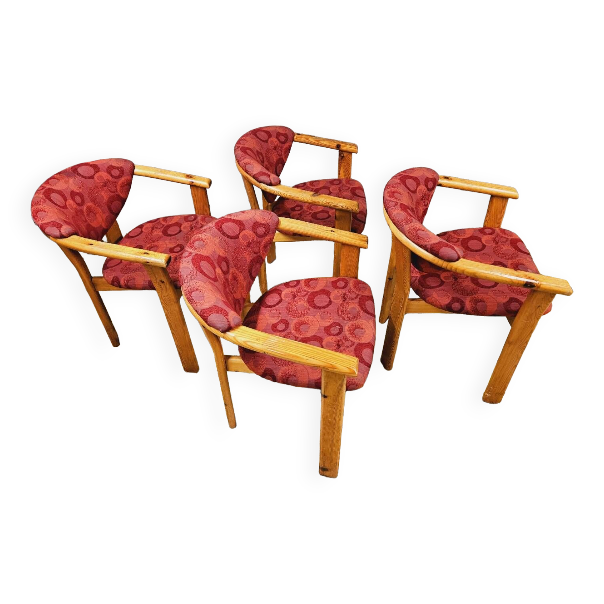 Set de 4 chaises en pin danois style Rainer Daumiller 1970