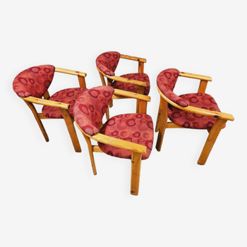 Set of 4 Danish pine chairs Rainer Daumiller style 1970