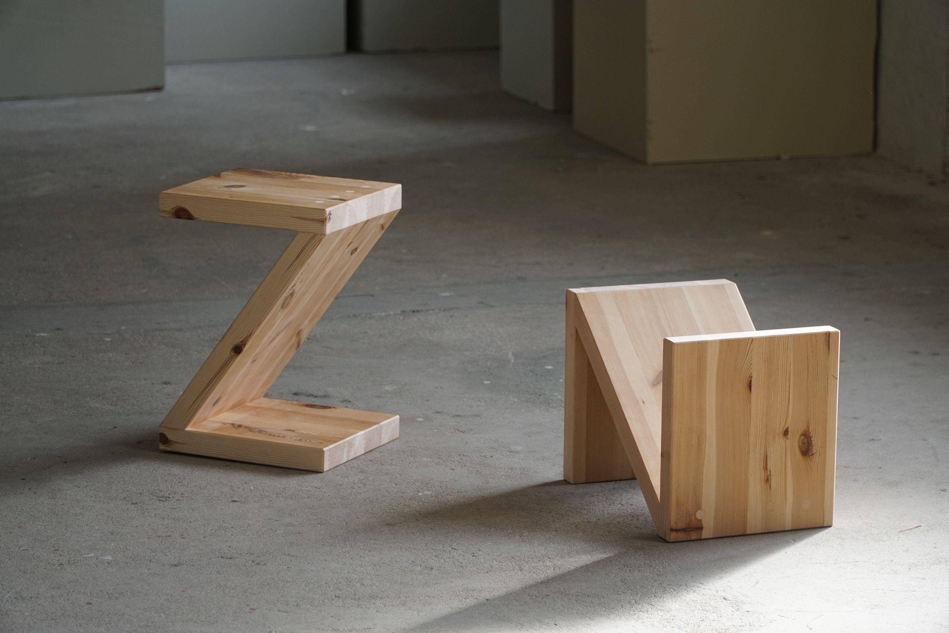 Stool / Table by eliaselias, made from recycled solid pine, Danish design 2022
