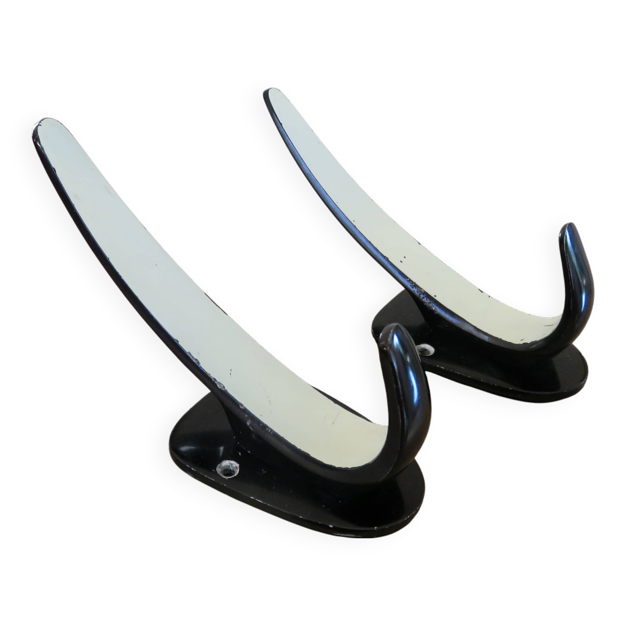 Paire de patères streamline, chistera, 1970