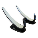 Pair of streamline coat hooks, chistera, 1970