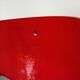 Vintage UFO ceiling light in red metal and white glass