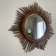 Miroir soleil en rotin vintage
