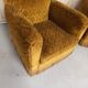 Pair of armchairs club velvet old yellow - armchair old