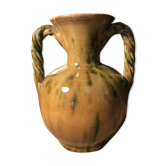 Vase ansé en céramique émaillée estampille à identifier