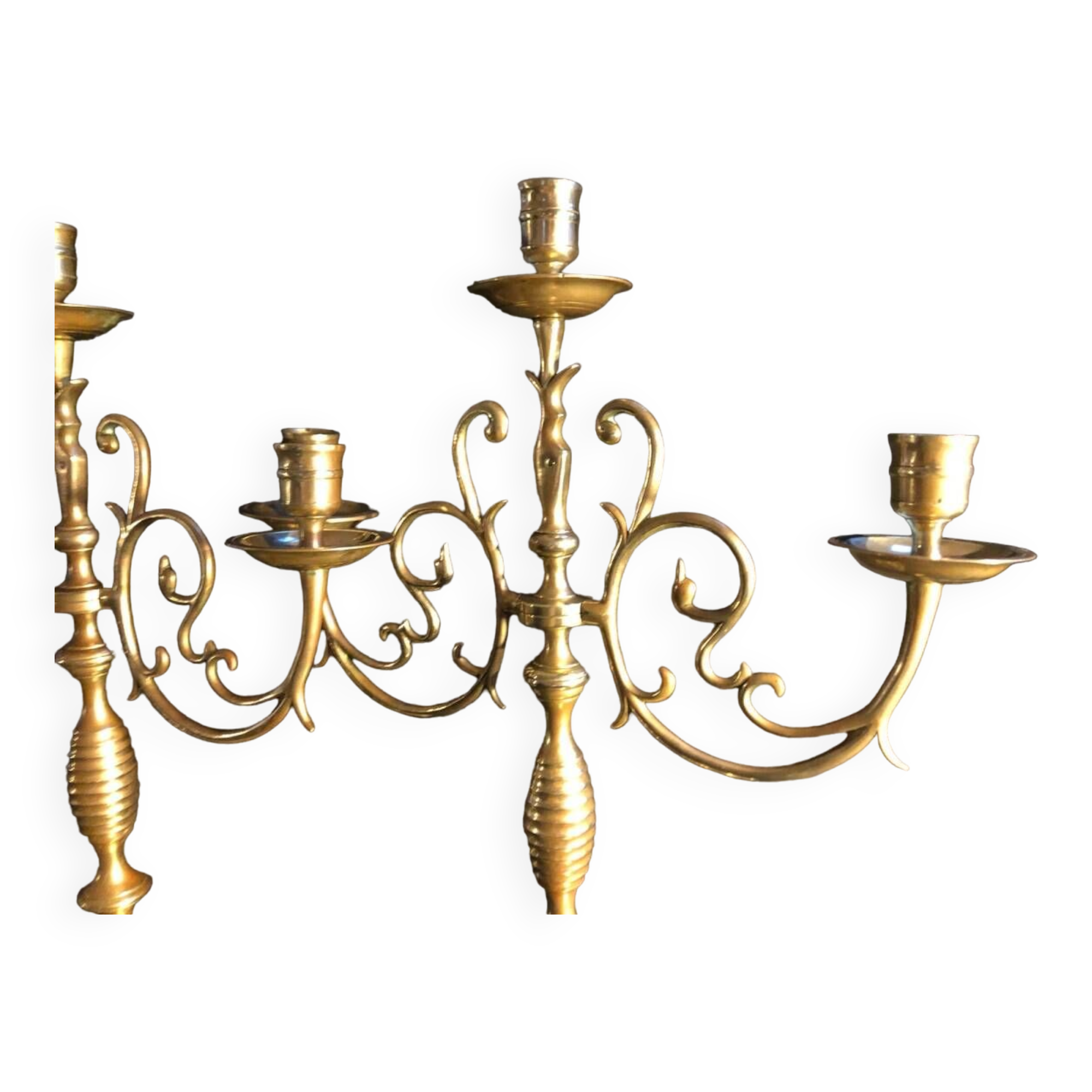 Pair of bronze candelabra