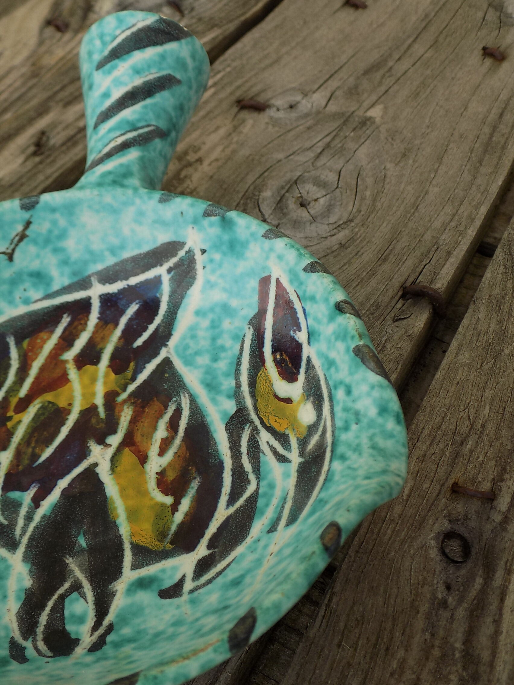 Vallauris fondue pot signed Borty, 1960s