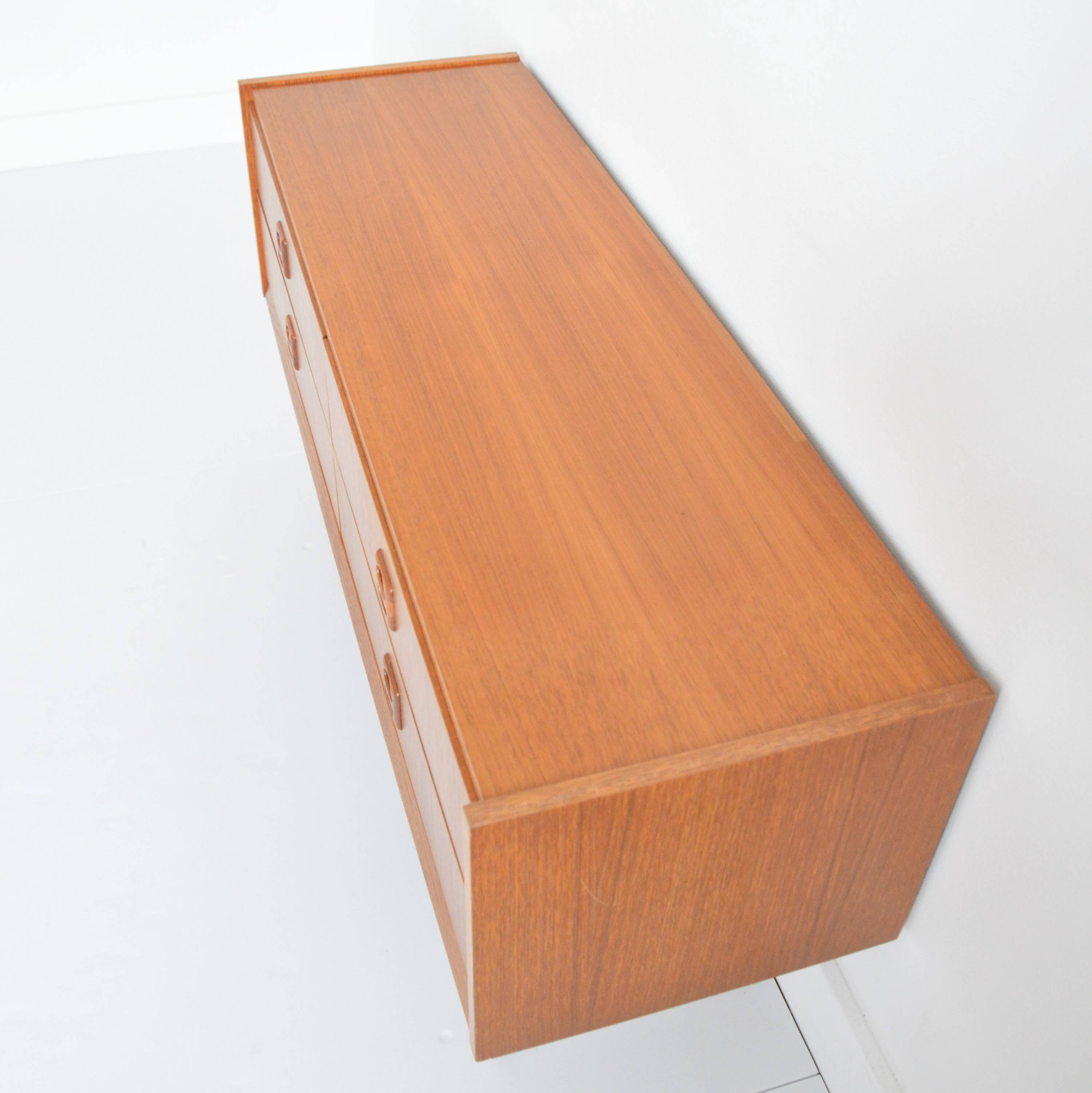Small Scandinavian sideboard with 4 drawers, vintage 1960.