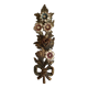 Decorative carved wooden ornament bouquet flowers and ribbon