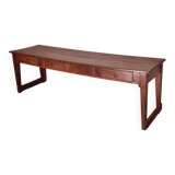 Monastery table, community table, 19th-century solid walnut console.