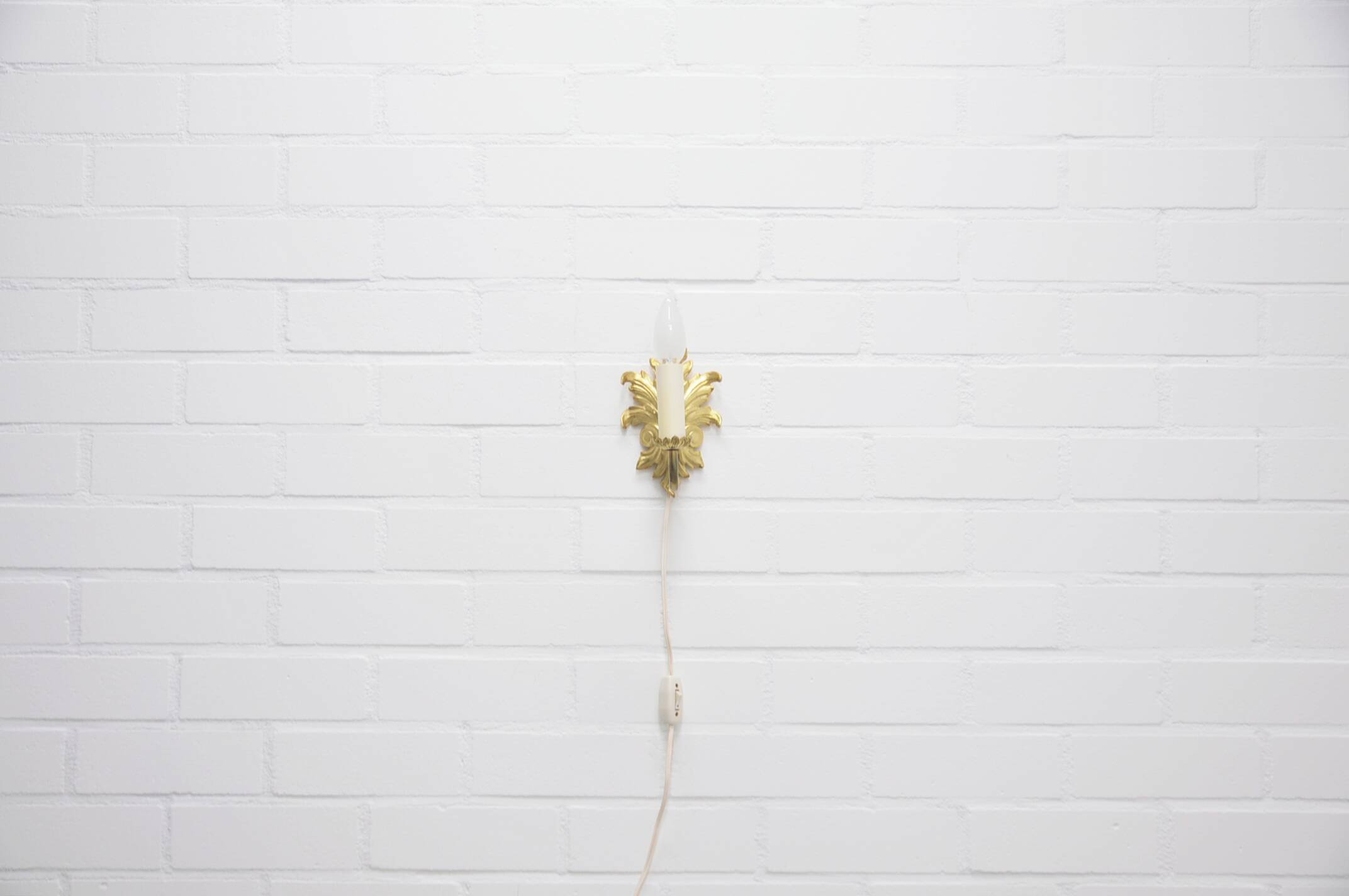 vintage bronze gold wall lamp leaf